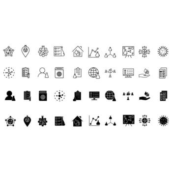 Experiments icon set. lab illustration sign collection. Laboratory symbol. Chemistry web icons. Contains tests, analysis and more. vector