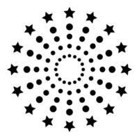 Black and white circular, radial, radiating lines. Circular, concentric circles. Starburst, sunburst element vector