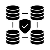 Data protection black web icon, concept illustration, flat symbol, glyph sign. vector