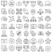 Cybersecurity web icon set. Firewall illustration sign collection. Web protection symbol. Cyber security web icons. vector