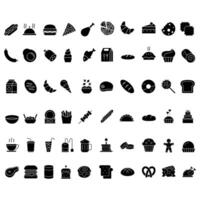 bakery icons set, simple style pictogram pack isolated on white vector