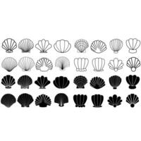 Seashell icon set. Shell illustration sign collection. conch symbol. Sea Life web icons. vector