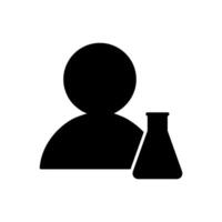 User icon with chemical flask symbol in trendy flat style isolated on white background. vector