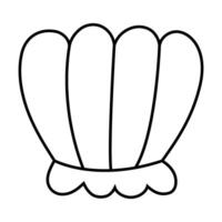 sea shell icon over white background, line and fill style, illustration vector