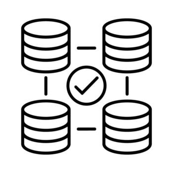 Database line web icon, concept illustration, outline symbol, sign, linear symbol or logo. vector