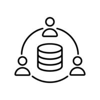 Database icon, concept illustration, outline symbol, sign, linear symbol. vector