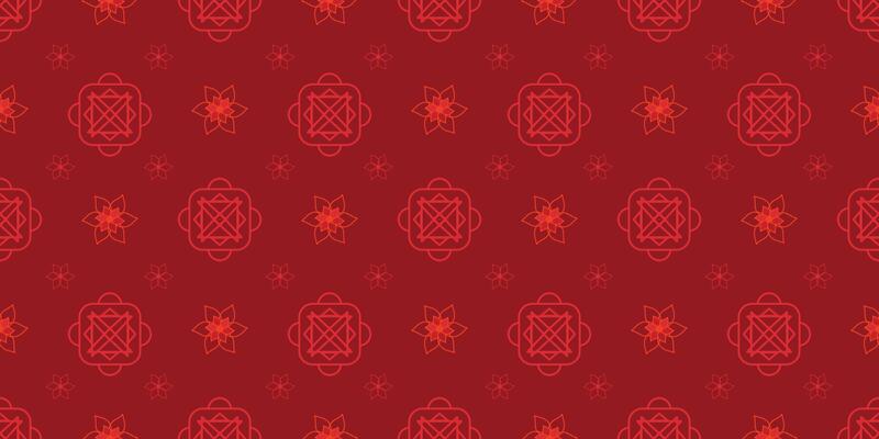 Modern Chinese New Year Abstract Seamless Pattern. Luxury Happy Chinese New Year pattern on red background. Lunar Chinese circular coin pattern for banner, sale ads, poster, pachaging wrapping