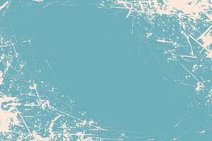 Scratched blue and white grunge background. Corner design. Distress weathered rough overlay texture with scratch lines. Grunge frame design with white paint spots. Winter texture vector