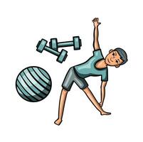 symbol of physical education, exercise, gymnastics color illustration vector
