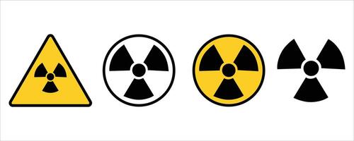 Radiation Hazard Symbol Variations . Nuclear Warning Signs Set vector