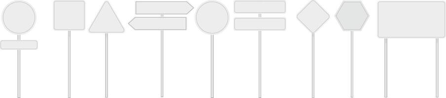 Set of Blank Road Signs in Varied Geometric Shapes . Traffic Symbol Templates Illustration vector