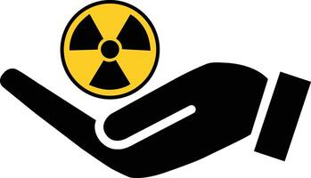 Hand Holding Radiation Hazard Symbol vector