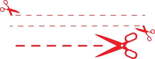 Scissors with Dashed Cutting Lines. Printable Craft and Coupon Cutout Guide Illustration vector