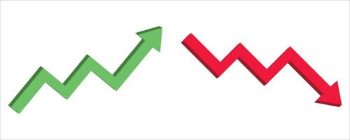 Up and Down zigzag Arrows . Business Growth and Decline Illustration vector