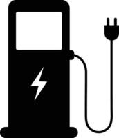 Electric Vehicle Charging Station Icon . EV Infrastructure and Renewable Energy Concept Illustration vector