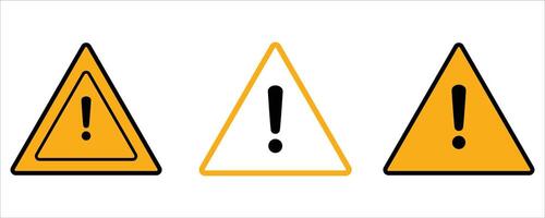 warning triangle sign set vector