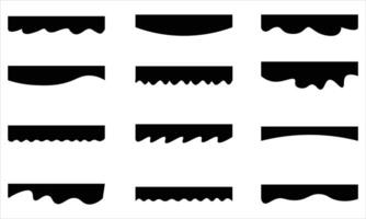 Minimalist Wave Line Silhouettes Collection. Abstract Black Curve Design Set on White Background vector