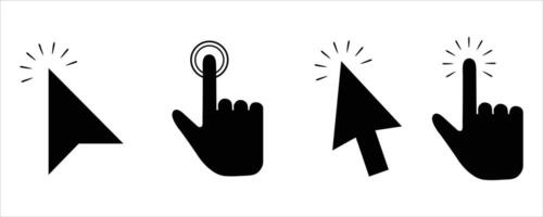Mouse Cursor and Click Gesture Icons vector