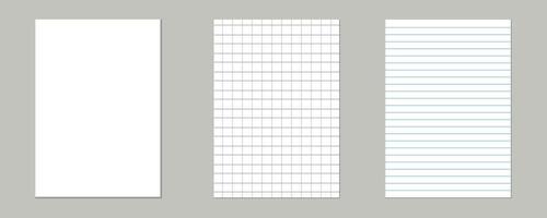 set of blank paper sheets vector