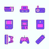 Retro Gaming Icons with Bold Neon Vibes vector
