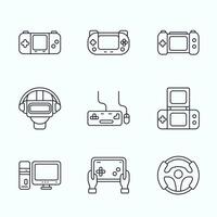 Modern Gaming Outline Icons with Tech Vibes vector