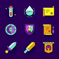 Fantasy icons for games and projects vector