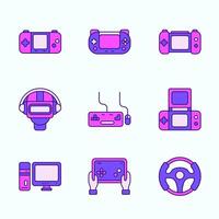 Modern Gaming Icons with Tech Vibes vector
