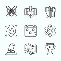 Rpg Battle Tools for Character Classes Outline Style vector