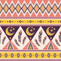 Tribal striped seamless pattern. Aztec geometric background. Can be used in textile design, web design for making of clothes, backpacks, accessories, decorative paper, wrapping, envelope, etc. vector