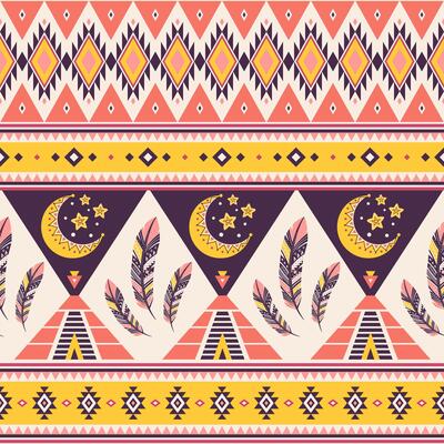 Tribal striped seamless pattern. Aztec geometric background. Can be used in textile design, web design for making of clothes, backpacks, accessories, decorative paper, wrapping, envelope, etc.