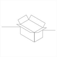 Minimalist Illustration of a Cardboard Box Continuous Line Parcel and Delivery Theme vector