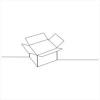 One continuous line drawing of a Cardboard Box minimalist Parcel and Courier delivery concept illustration vector