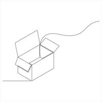 One continuous line art drawing of a Cardboard Box minimalist Parcel and Courier delivery concept illustration vector
