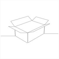 Continuous Line Drawing of a Shipping Box Simple Parcel and Delivery Service Illustration vector