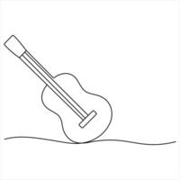 One Line Drawing of a Classical Guitar Minimalist Music Design Element vector