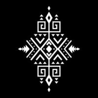 Ethnic ornament, aztec element. Tribal design, geometric symbol for border, frame, tattoo, logo, card, decorative paper. Navajo motif, isolated on black background. vector
