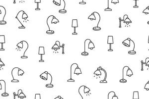 Seamless pattern of hand drawn light bulb icons. vector