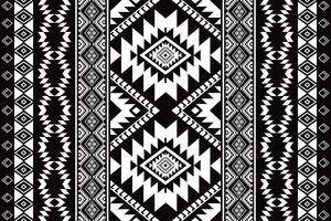 Geometric seamless ethnic pattern texture background design in black white color vector