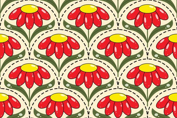 Cute Hand Drawn Floral Pattern