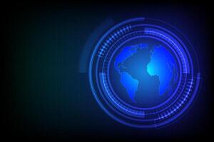 Futuristic blue globe with digital effects vector