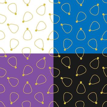 set of seamless patterns with necklace and gold medal. Ornament for decoration and printing on fabric. Design element. image vector