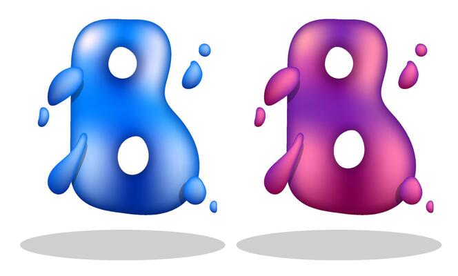 Letter B of English alphabet in bubble gum style. Learning alphabet for children in kindergarten. Realistic 3D image isolated on white background