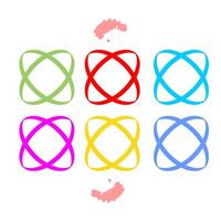 Simple Colorful Circular Interwoven Abstract Shape Element Symbol Icon vector