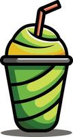 Green Apple Twister Refreshing Juice Available on EPS File vector