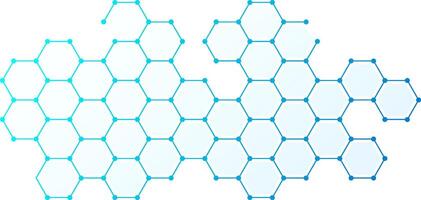 Blue hexagonal network abstract background. Clean tech background with blue hexagonal structure. Concept and idea for healthcare, technology, innovation, medicine, technology, science and research. vector
