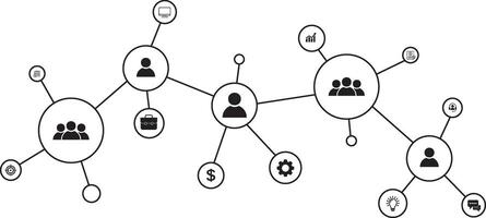 Online marketing and digital business with social network connection. vector
