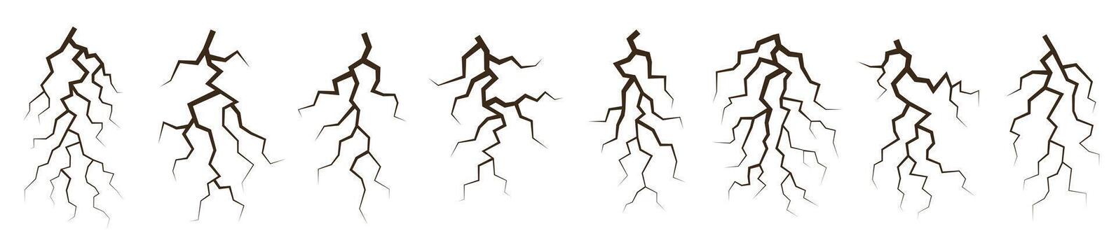 grietas en el suelo, grietas en el superficie de el tierra desde un terremoto. vegetal de grietas en el suelo, grietas desde natural desastre o sequía. vector