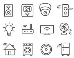 Smart Home Icons, Linear Illustrations. Set of linear icons on the theme of Smart Home. vector