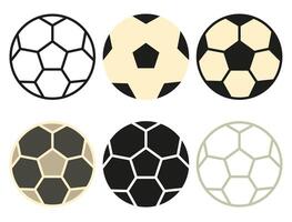 Soccer balls in different styles. Image of soccer balls. vector