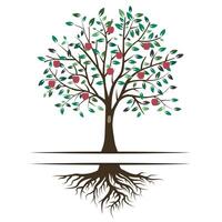 Summer landscape with an apple tree branch. Original screensaver with a summer branch. vector